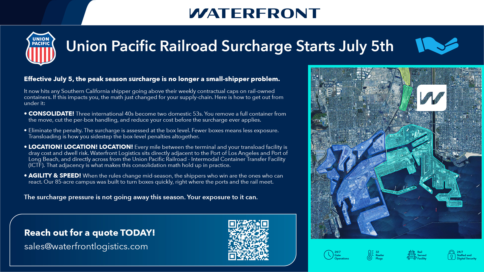 Union Pacific Railroad Surcharge Starts July 5th!
